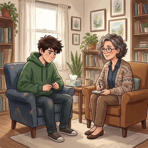 Child in therapy session